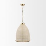 Saliha Cane w/ Brass Metal Pendant Light