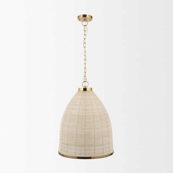 Saliha Cane w Brass Metal Pendant Light 2