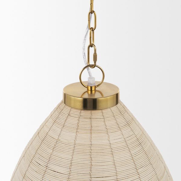 Saliha Cane w Brass Metal Pendant Light 5
