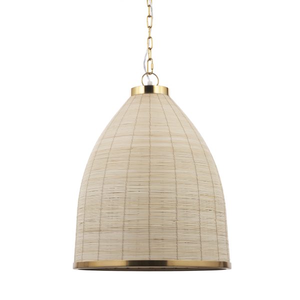 Saliha Cane w Brass Metal Pendant Light