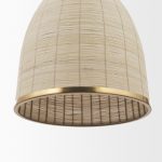 Saliha Cane w/ Brass Metal Pendant Light