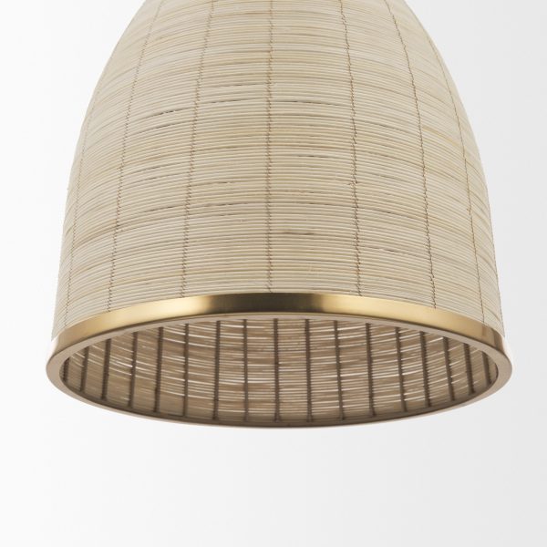 Saliha Cane w Brass Metal Pendant Light 7