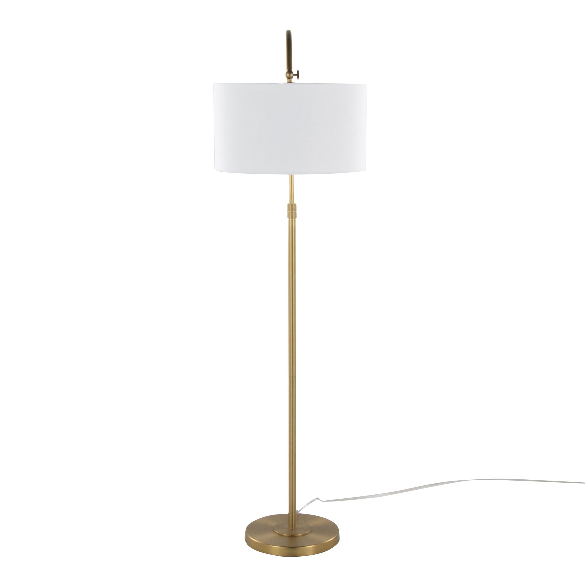 Salon Gold Contemporary Arched Floor Lamp with Linen Shade 7 Salon Gold Contemporary Arched Floor Lamp with Linen Shade - Image 7