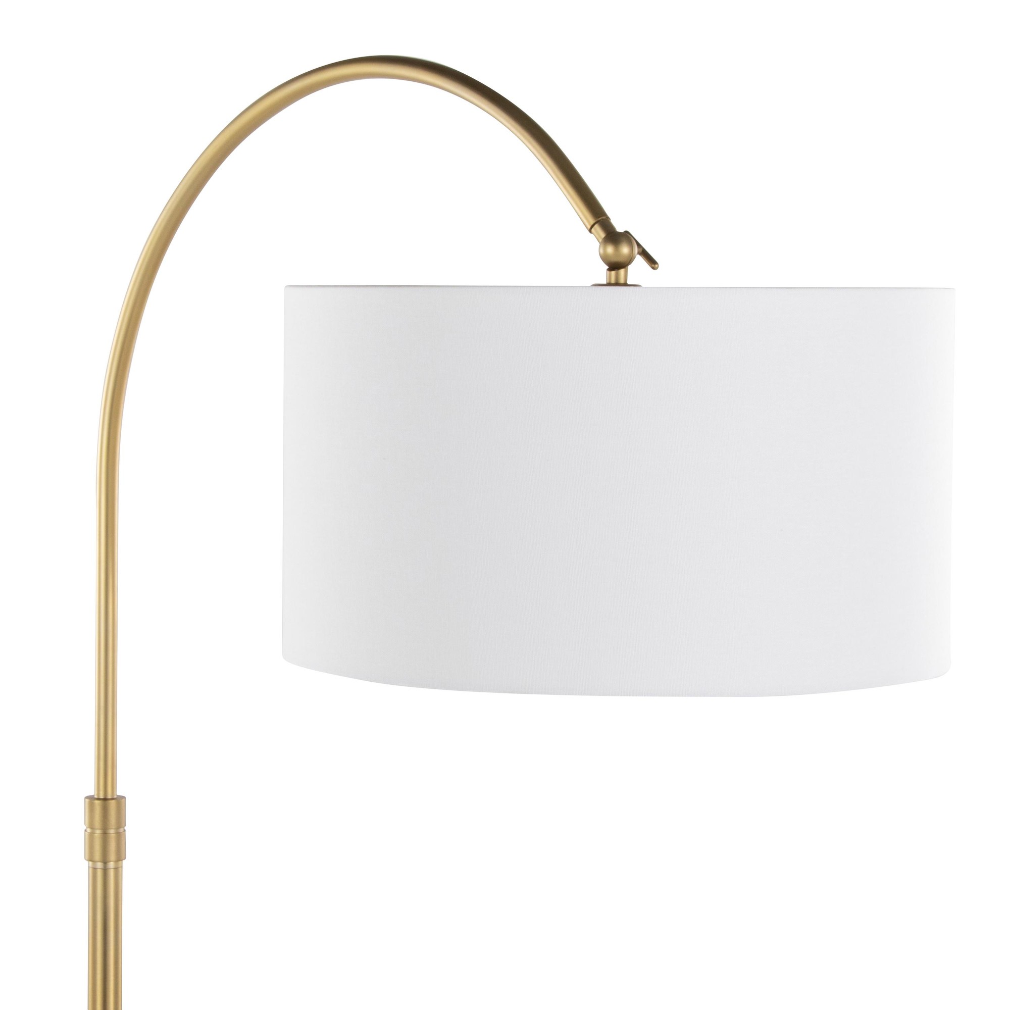 Salon Gold Contemporary Arched Floor Lamp with Linen Shade 8 Salon Gold Contemporary Arched Floor Lamp with Linen Shade - Image 8
