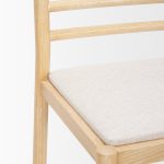 Sam Counter Stool W/ Light Brown Wood Frame and Beige Upholstered Seat
