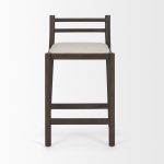 Sam Dark Brown Wood w/ Cream Fabric Counter Stool