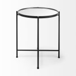 Samantha (Small) Black Mirror Top Accent Table