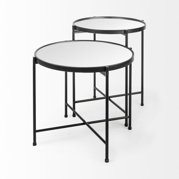 Samantha Small Black Mirror Top Accent Table 4