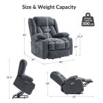 Sammy Flannel Oversized Power Lift Massage Recliner with Heat 8 Sammy Flannel Oversized Power Lift Massage Recliner with Heat