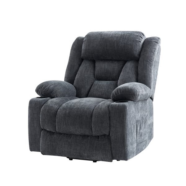 Sammy Flannel Oversized Power Lift Massage Recliner with Heat