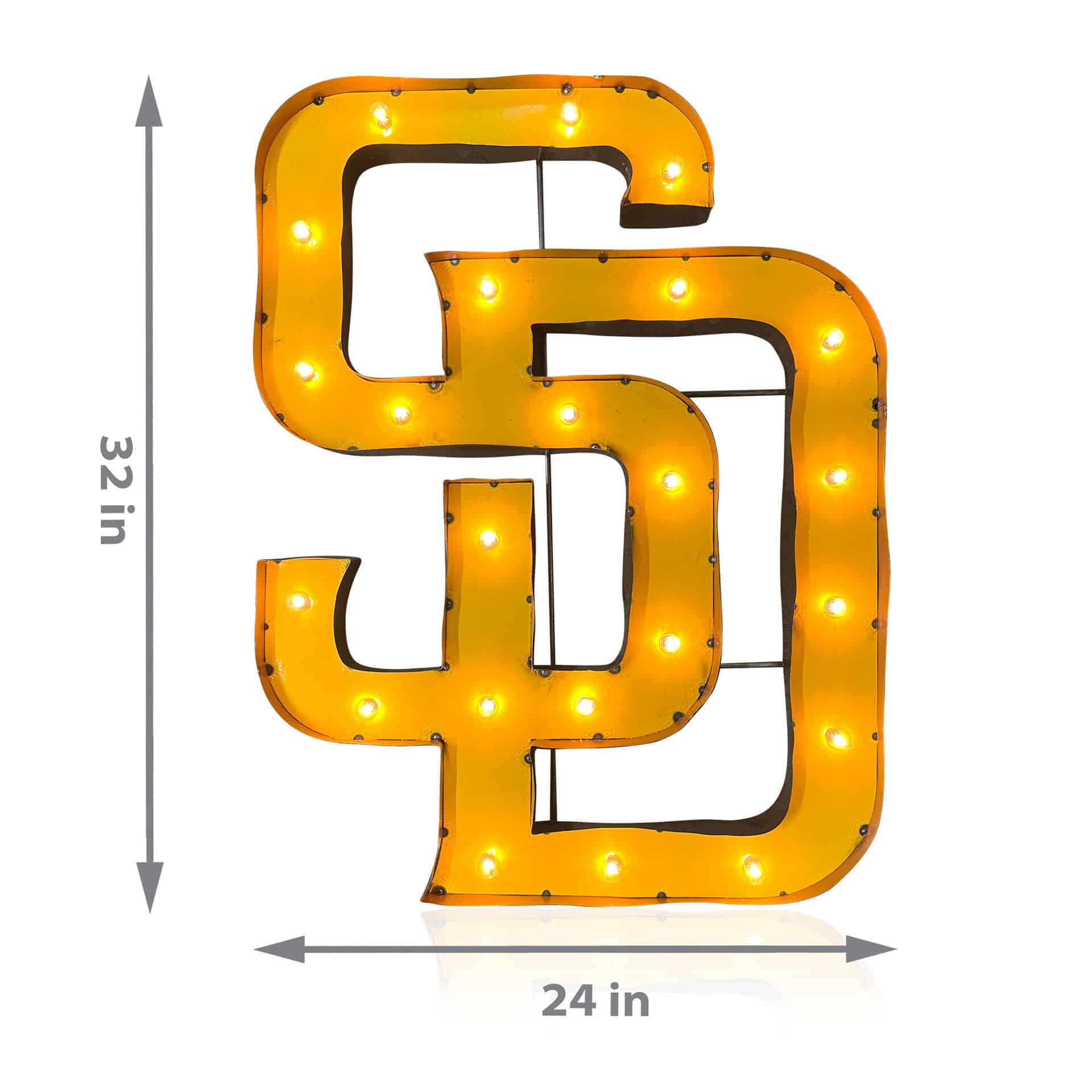 San Diego Padres Lighted Recycled Metal MLB Sign 2 San Diego Padres Lighted Recycled Metal MLB Sign - Image 2