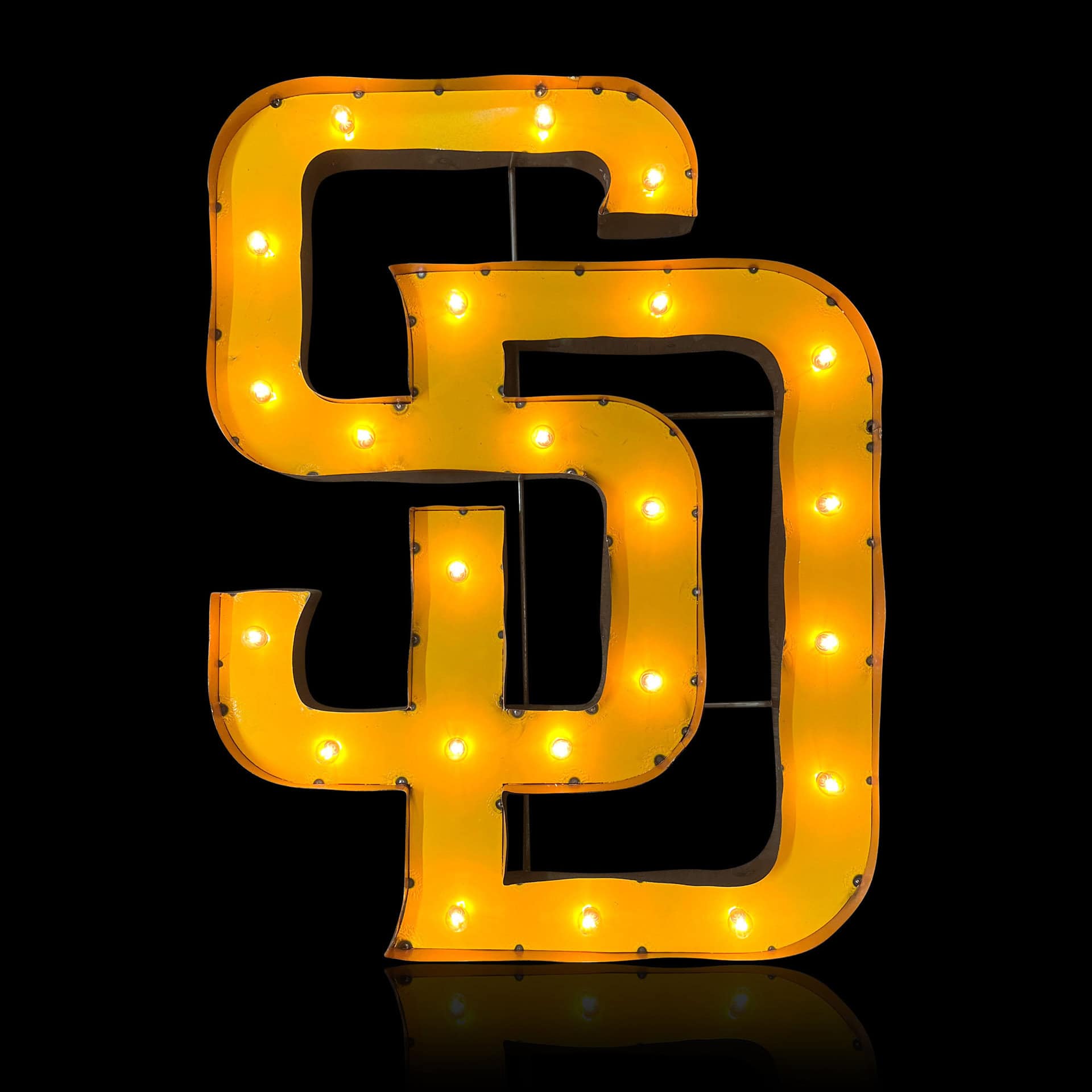San Diego Padres Lighted Recycled Metal MLB Sign 3 San Diego Padres Lighted Recycled Metal MLB Sign - Image 3