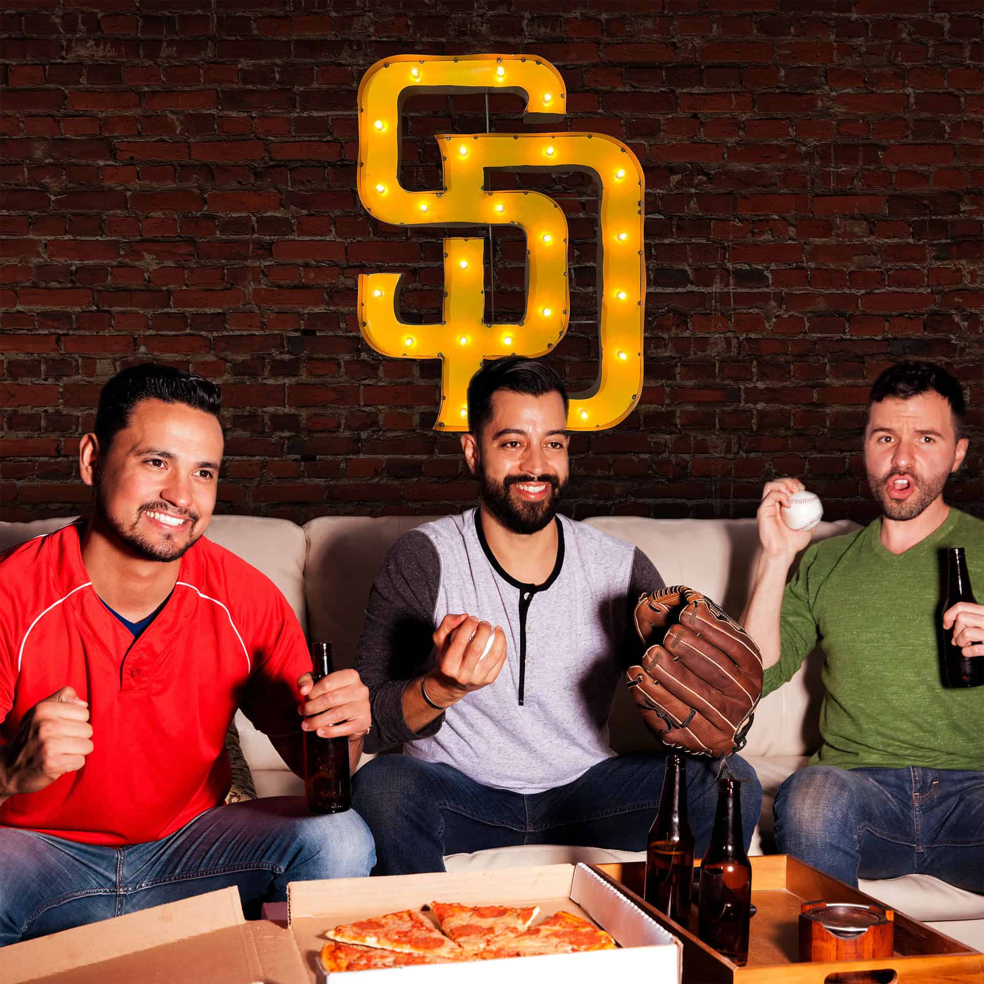 San Diego Padres Lighted Recycled Metal MLB Sign 4 San Diego Padres Lighted Recycled Metal MLB Sign - Image 4