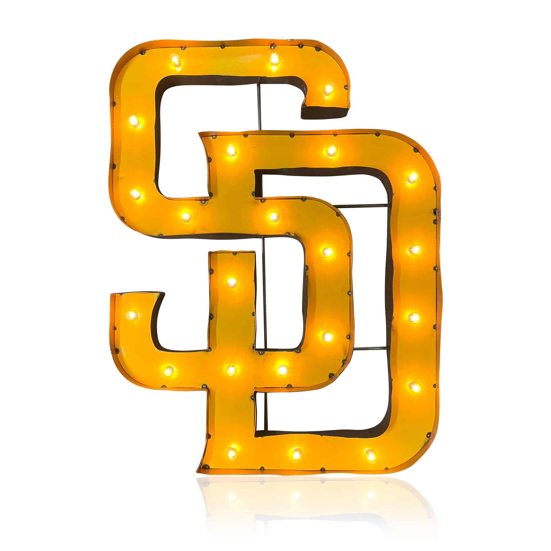 San Diego Padres Lighted Recycled Metal MLB Sign 1 San Diego Padres Lighted Recycled Metal MLB Sign