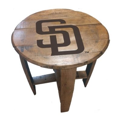 San Diego Padres Oak Barrel End Table