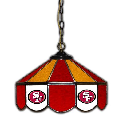 San Francisco 49ers 14 inch Stained Glass Handcrafted Pub Light
