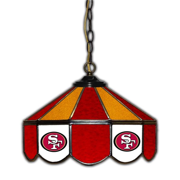 San Francisco 49ers 14 inch Stained Glass Handcrafted Pub Light