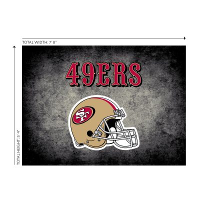 San Francisco 49ers 6x8 Distressed Area Rug