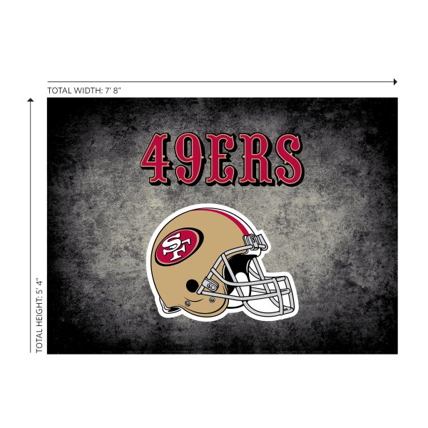 San Francisco 49ers 6x8 Distressed Area Rug