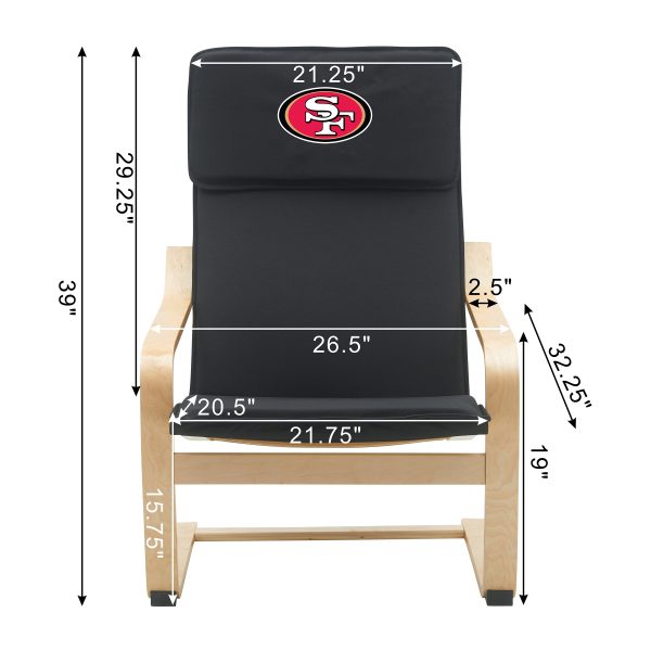 San Francisco 49ers Embroidered Birch Bentwood Accent Chair 3