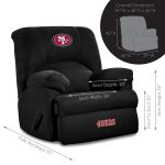 San Francisco 49ers Embroidered Microfiber Rocker Recliner Black