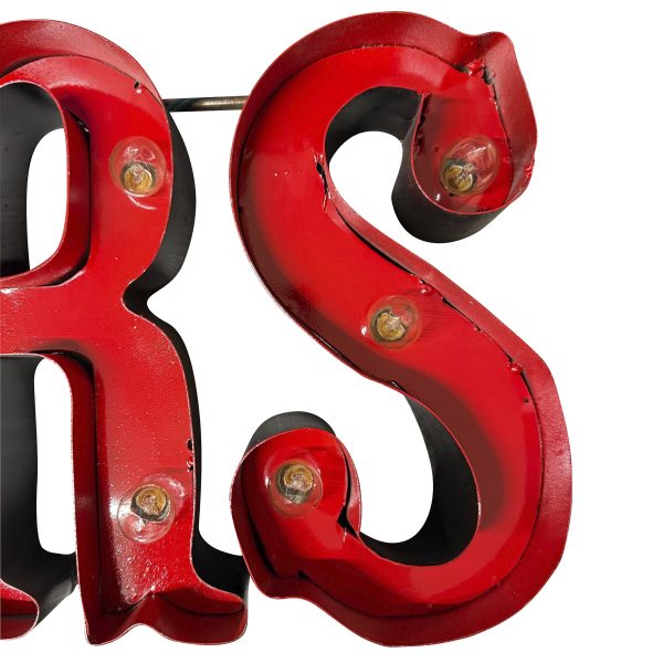 San Francisco 49ers Lighted Recycled Metal Wordmark Logo Sign NFL 1