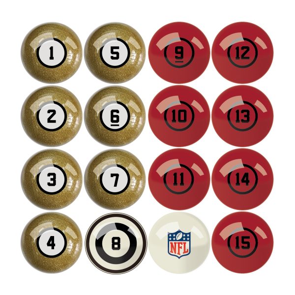 San Francisco 49ers Regulation Billiard Ball Set with Numbers 1