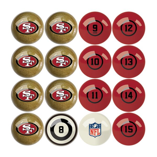 San Francisco 49ers Regulation Billiard Ball Set with Numbers 3