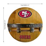San Francisco 49ers San Collection Oak Whiskey Barrel Bar Shelf 5 San Francisco 49ers San Collection Oak Whiskey Barrel Bar Shelf