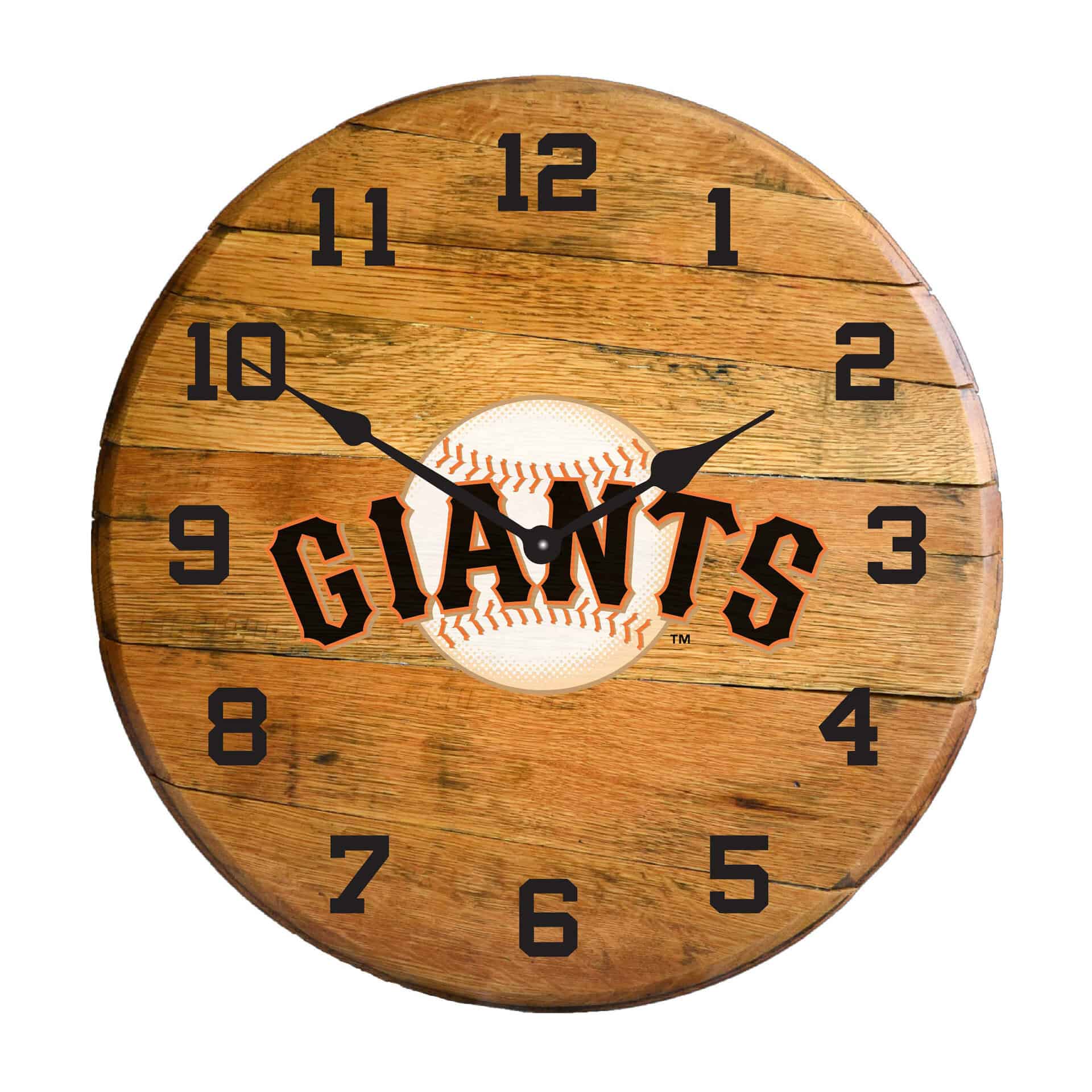 San Francisco Giants Oak Barrel Clock MLB Licensed 2 San Francisco Giants Oak Barrel Clock MLB Licensed - Image 2