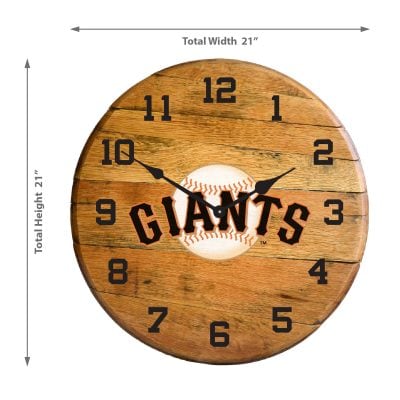San Francisco Giants Oak Barrel Clock MLB Licensed