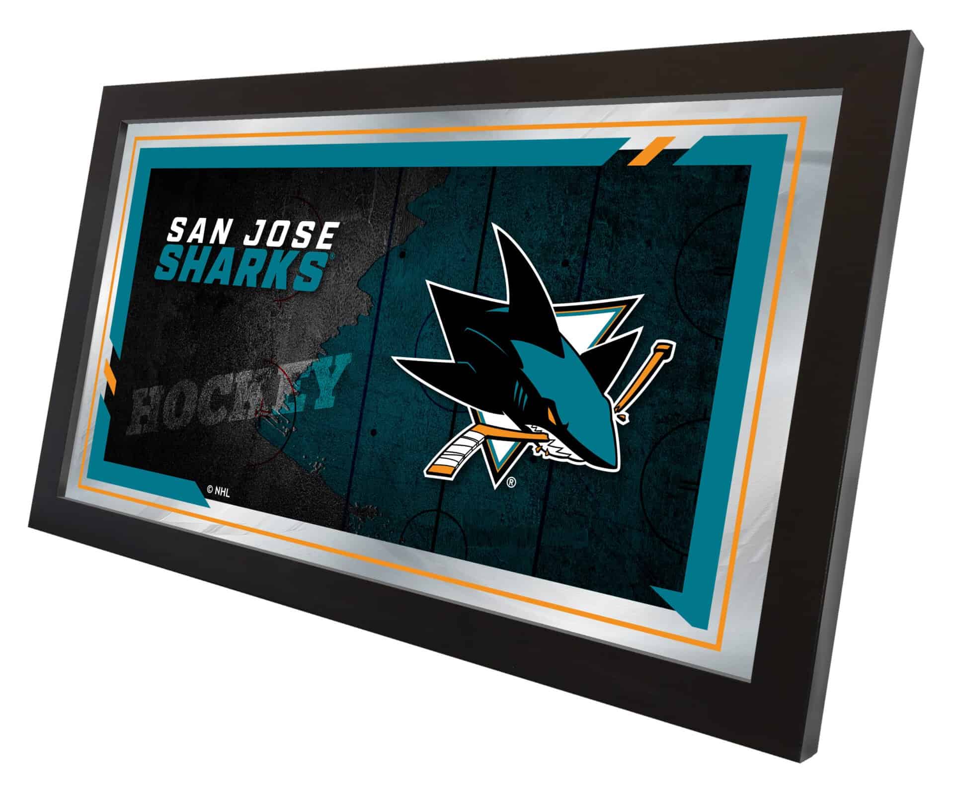 San Jose Sharks 15x26 Hockey Collector Mirror 2 San Jose Sharks 15x26 Hockey Collector Mirror - Image 2