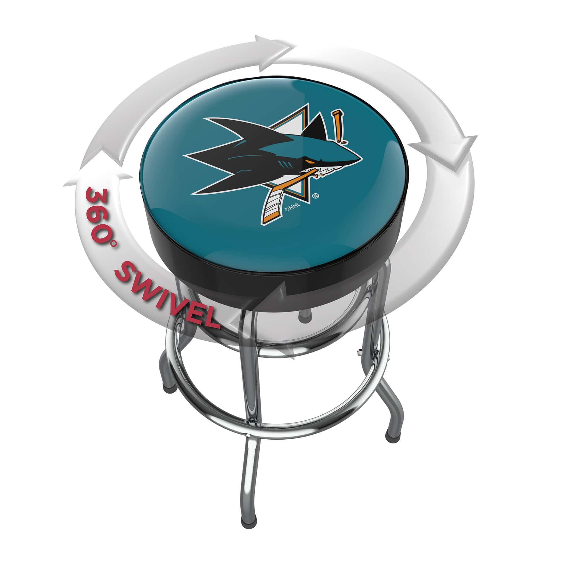 San Jose Sharks Chrome Bar Stool 3 San Jose Sharks Chrome Bar Stool - Image 3