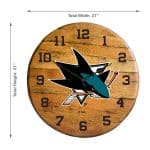 San Jose Sharks Oak Barrel Clock 4 San Jose Sharks Oak Barrel Clock