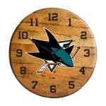 San Jose Sharks Oak Barrel Clock 6 San Jose Sharks Oak Barrel Clock