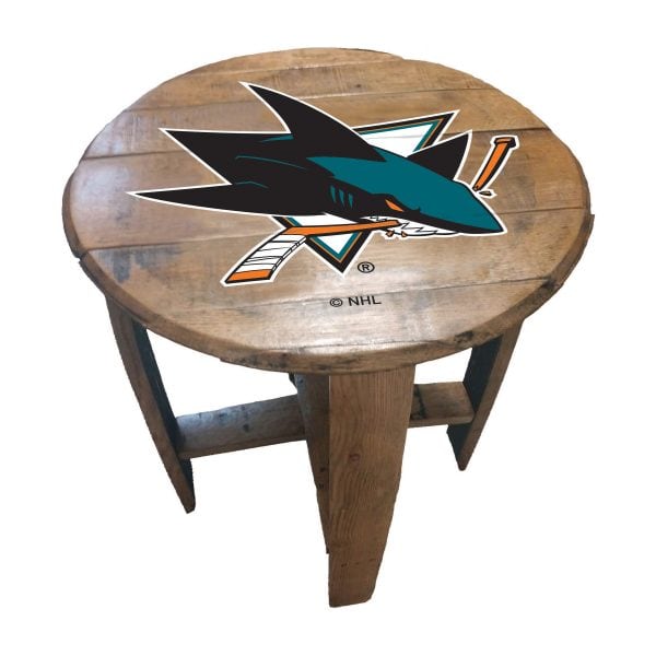 San Jose Sharks Oak Barrel Table 1