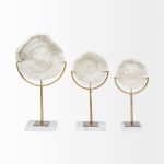 Sandy III (Large) 8L x 4W White Coastal Sand Dollar Object