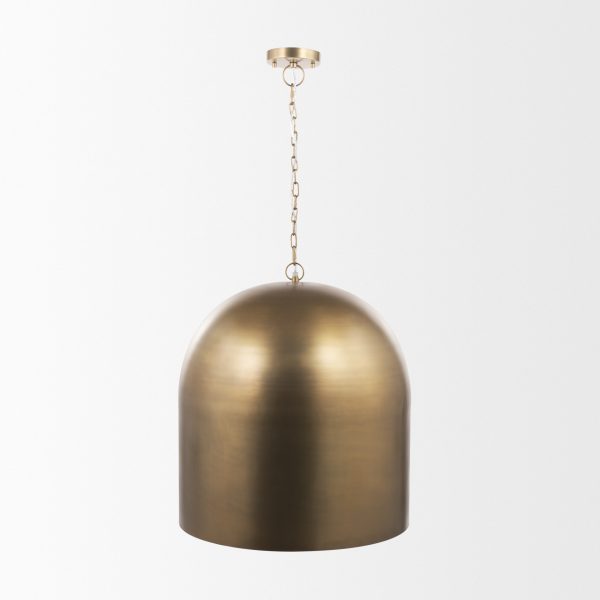 Sanne Antiqued Gold Metal w Silver Foil Large Pendant Light 1