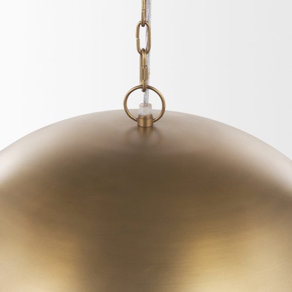 Sanne Antiqued Gold Metal w Silver Foil Large Pendant Light 4