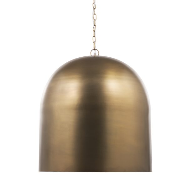 Sanne Antiqued Gold Metal w Silver Foil Large Pendant Light