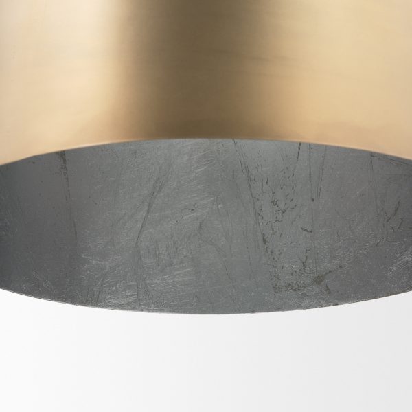 Sanne Antiqued Gold Metal w Silver Foil Large Pendant Light 7