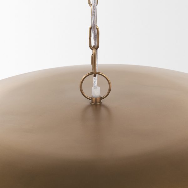 Sanne Antiqued Gold Metal w Silver Foil Wide Pendant Light 4