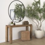 Sapphira Brown Wood Tapered Top Console Table