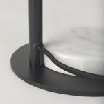 Sarah 15.0L x 10.0W x 22.2H Arched Black Metal W/Marble Cube and White Shade Table Lamp