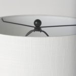 Sarah 15.0L x 10.0W x 22.2H Arched Black Metal W/Marble Cube and White Shade Table Lamp