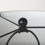 Sarah 15.0L x 10.0W x 22.2H Arched Black Metal W/Marble Cube and White Shade Table Lamp