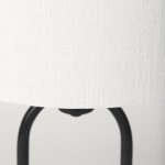 Sarah 15.0L x 10.0W x 22.2H Arched Black Metal W/Marble Cube and White Shade Table Lamp