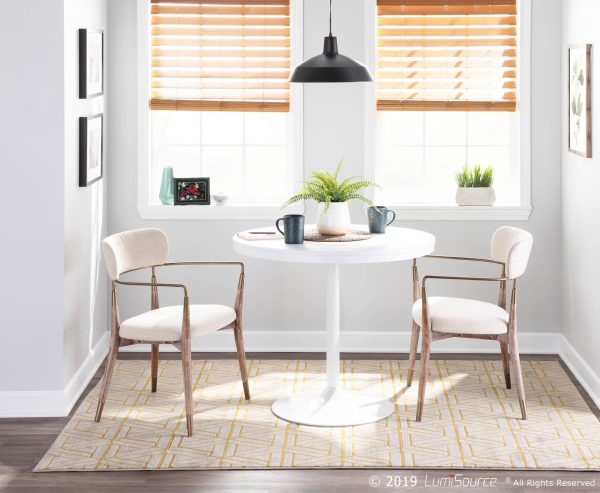 Savannah Contemporary Cream and White Dining Chairs Set of 2 1