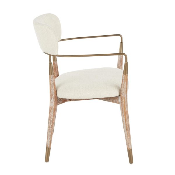 Savannah Contemporary Cream and White Dining Chairs Set of 2 10