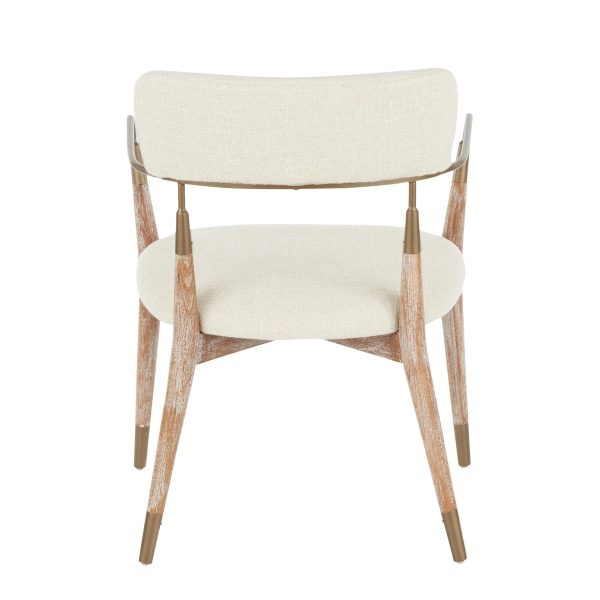 Savannah Contemporary Cream and White Dining Chairs Set of 2 12